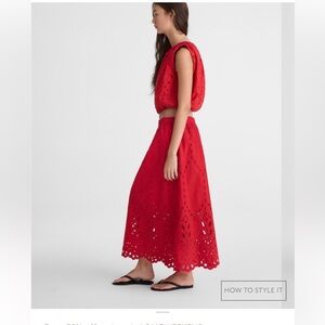 NWT Madewell eyelet maxi skirt poppy size Large. This has been shortened 2 inch.